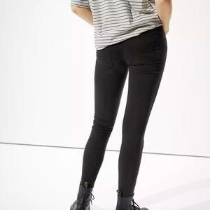 American Eagle Ne(x)t Level Stretch Jeggings - Black, Size 4 Short